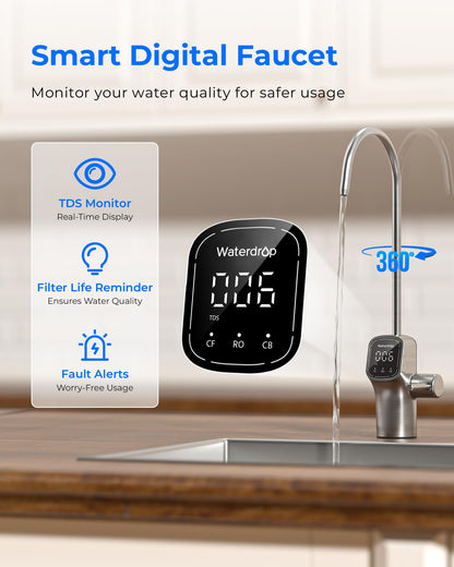 800 GPD Tankless RO System with UV Sterilizing Light - Waterdrop G3P800