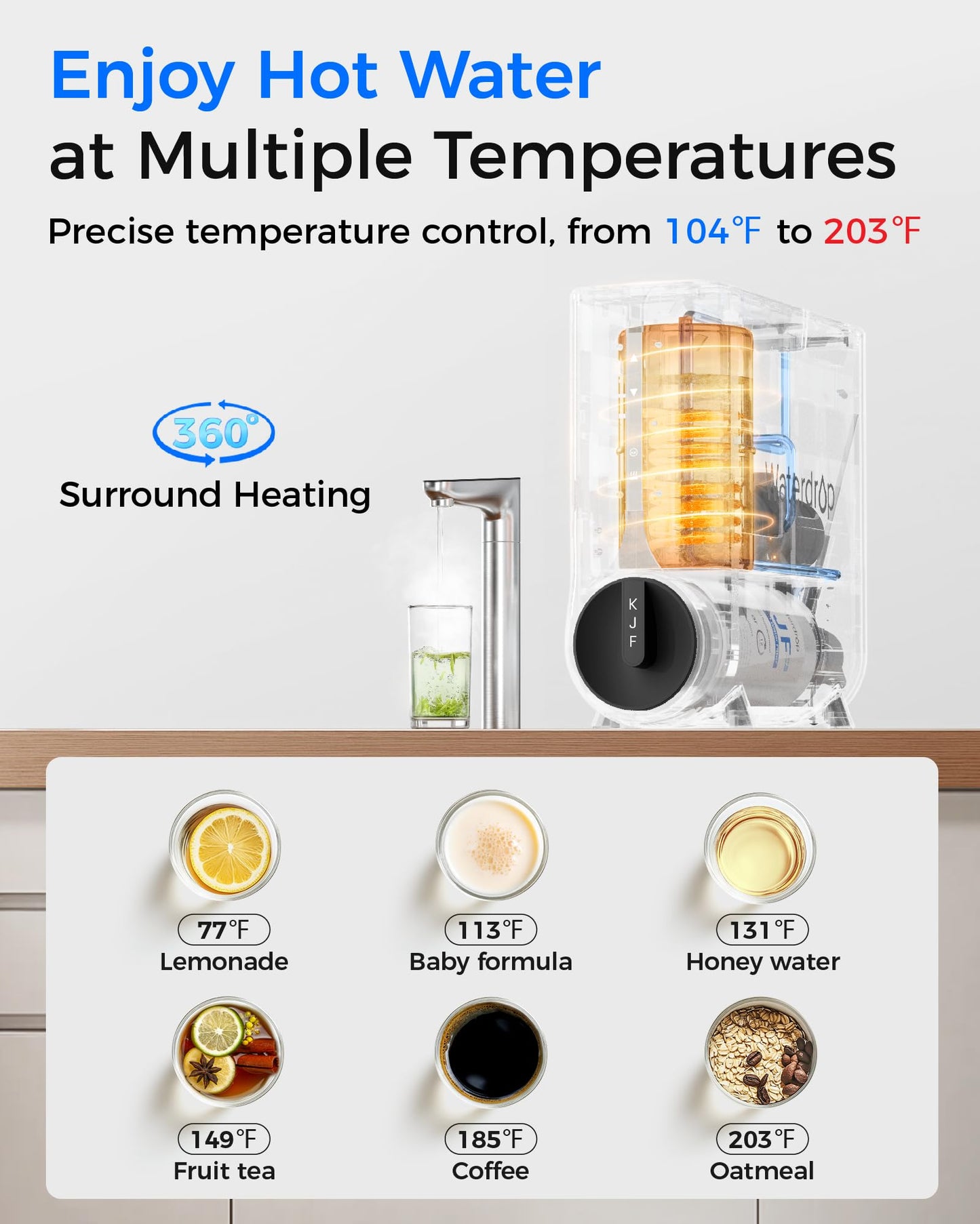 Waterdrop Instant Hot Water Dispenser, Reverse Osmosis System, K6